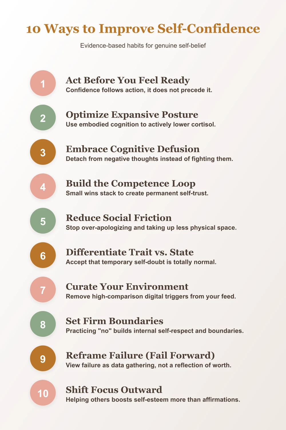10 Easy Ways to Improve Your Self-Confidence Infographic