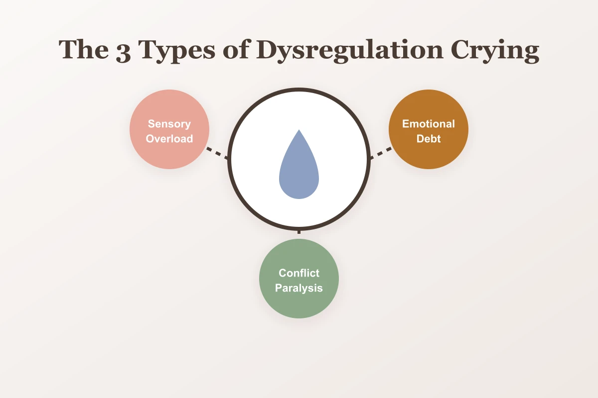 Graphic showing the three types of dysregulation crying